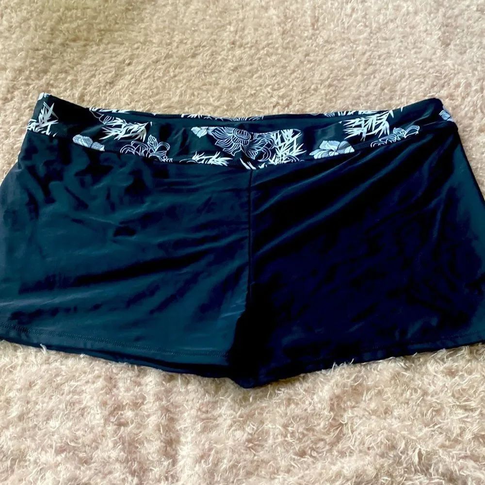 Plus Size designer swimsuit SWIM skirt cover up shorts bikini panties 3XL black